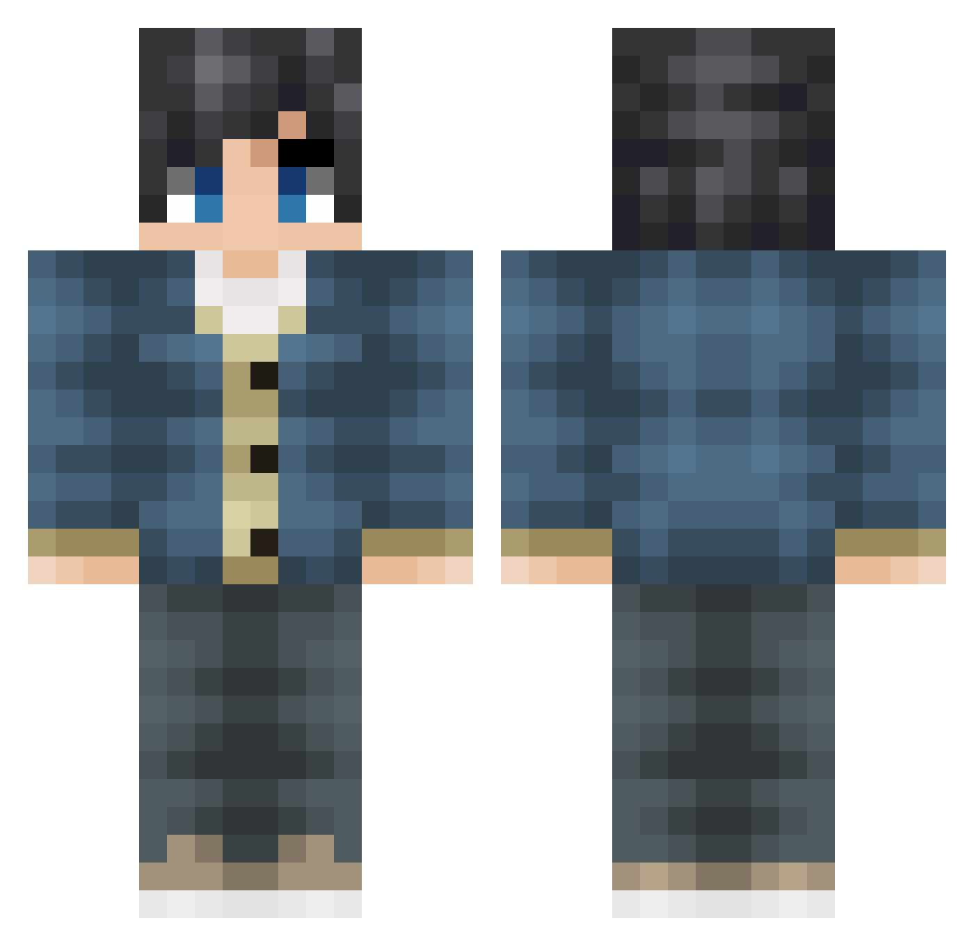 Lutacus Minecraft skin, front and back view