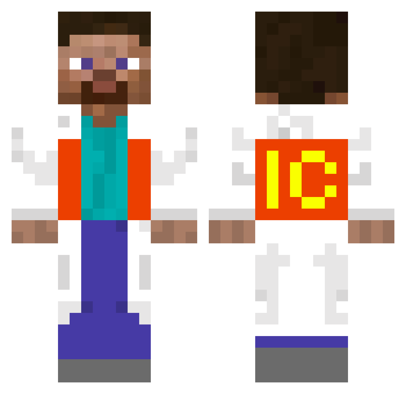 whiskybh Minecraft skin, front and back view