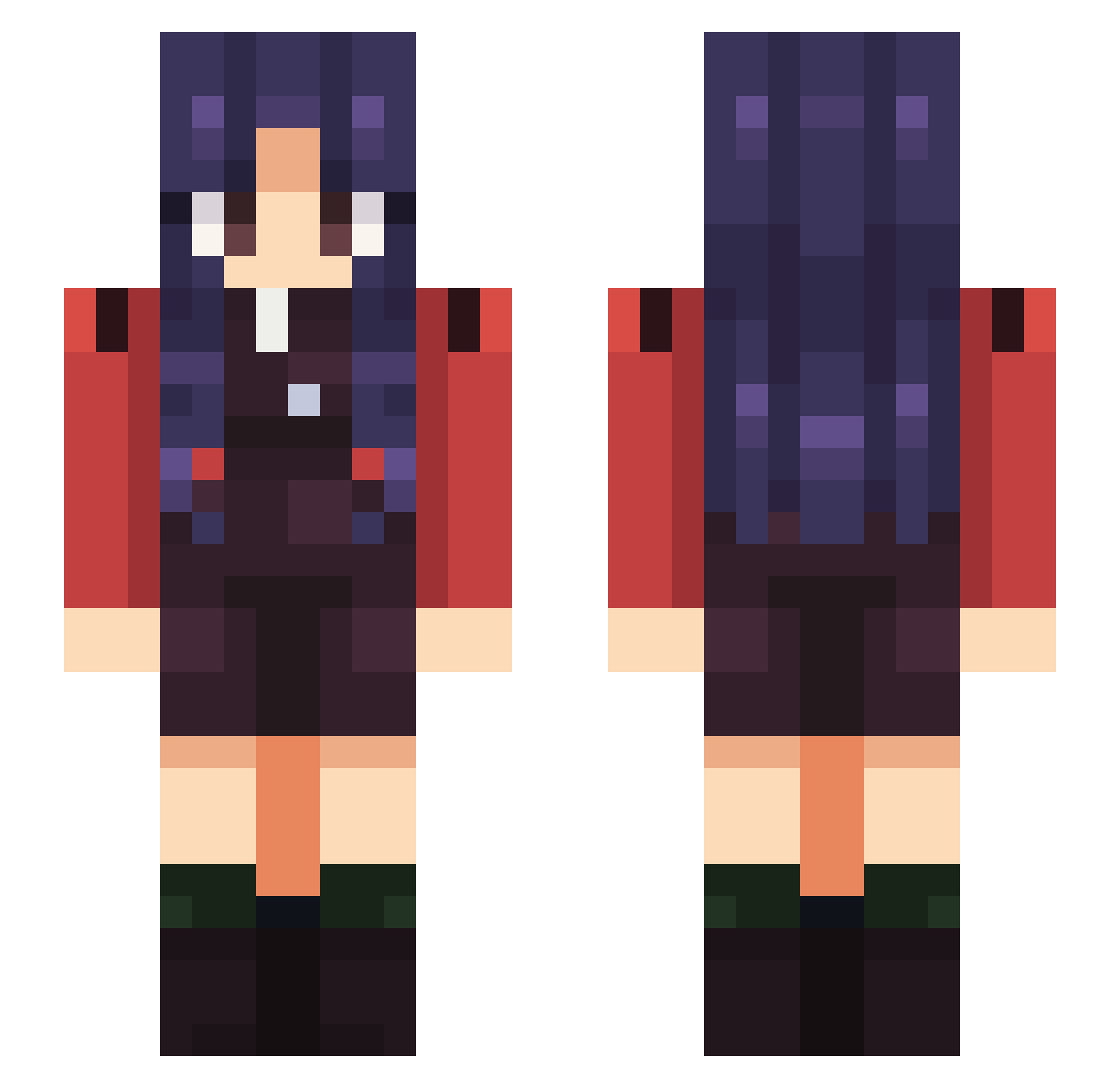Laitopomme Minecraft skin, front and back view