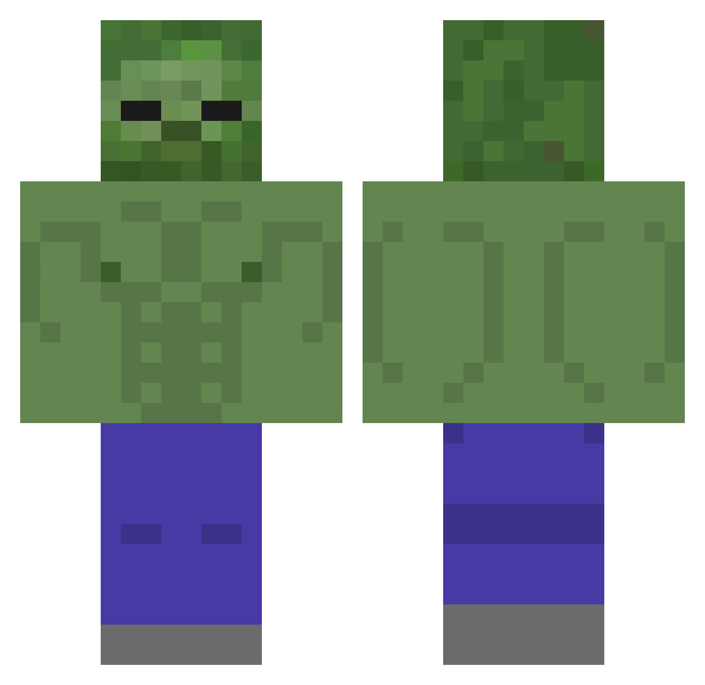 Tomicor Minecraft skin, front and back view