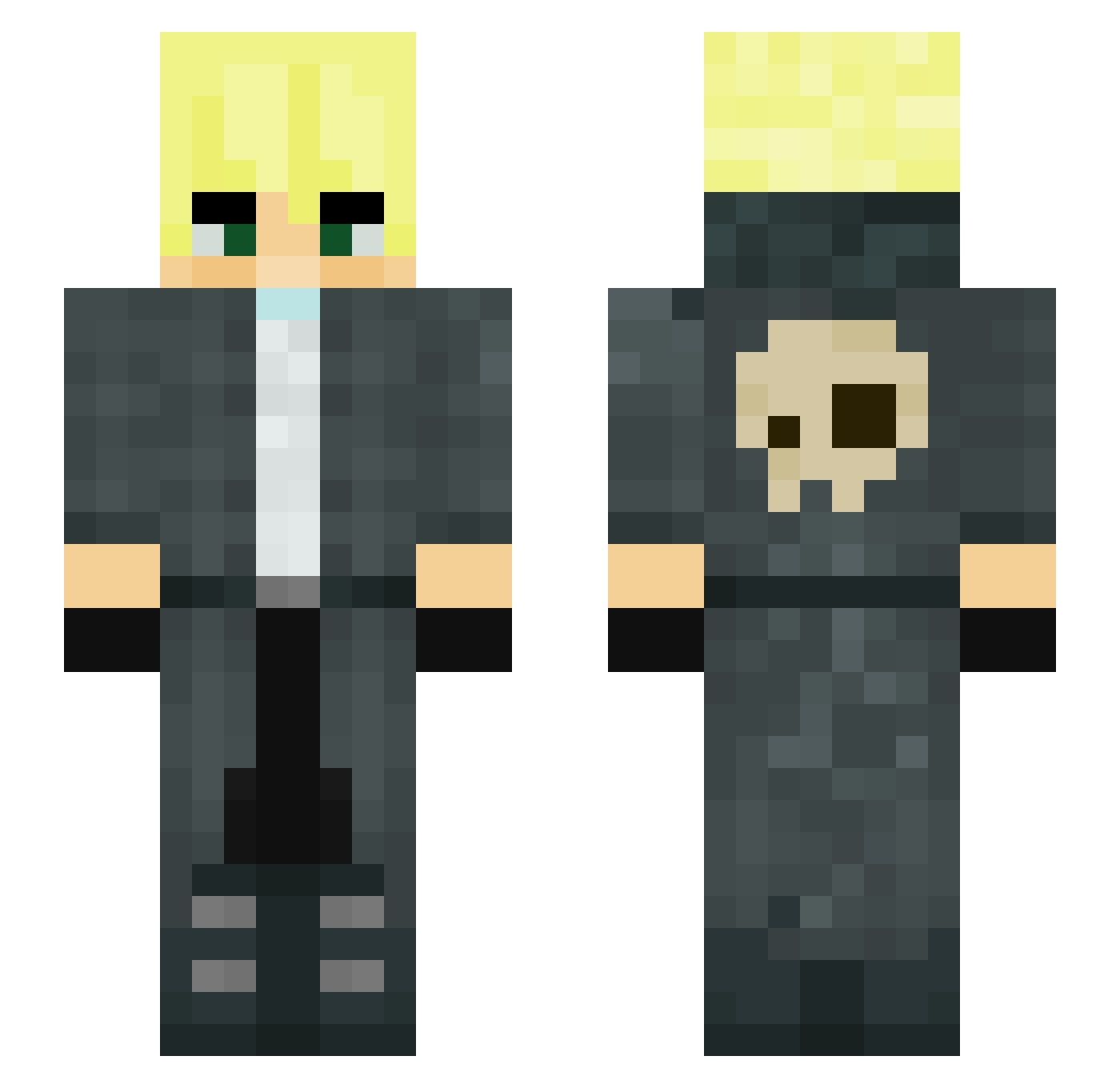 x1fu Minecraft skin, front and back view