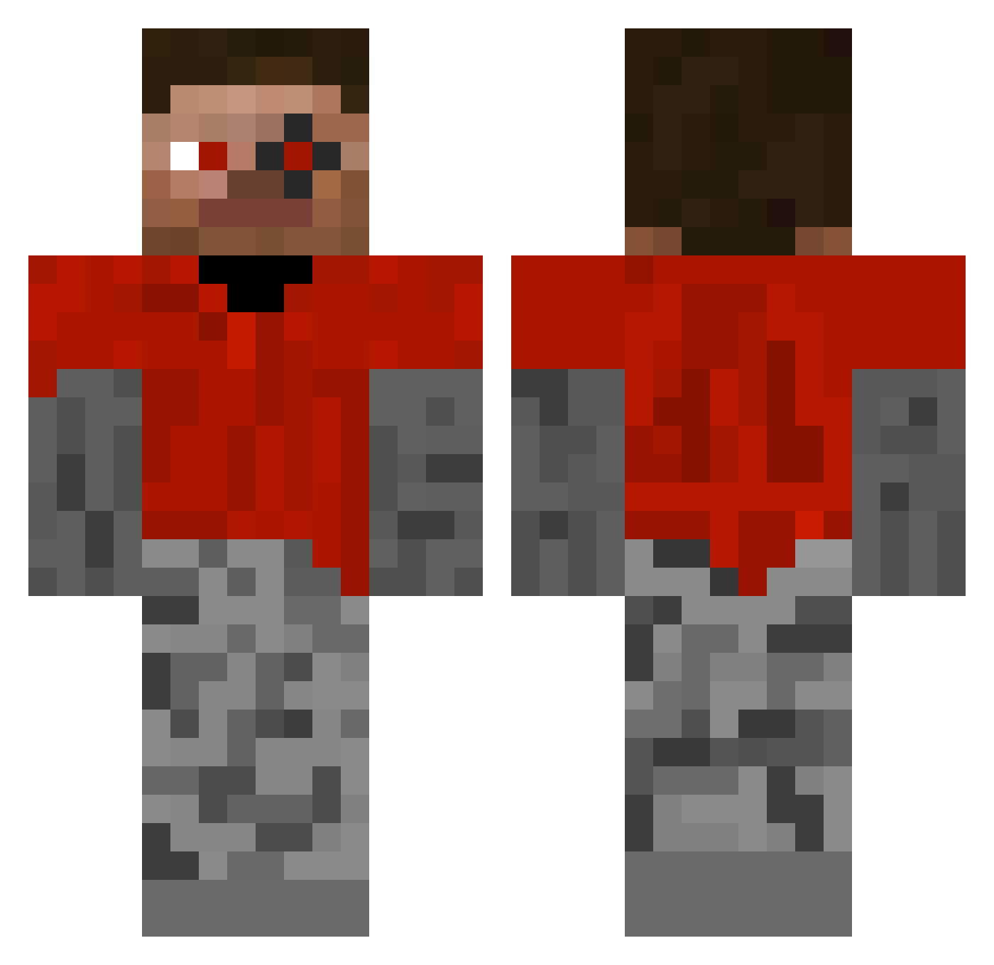 shuttlemanuk Minecraft skin, front and back view