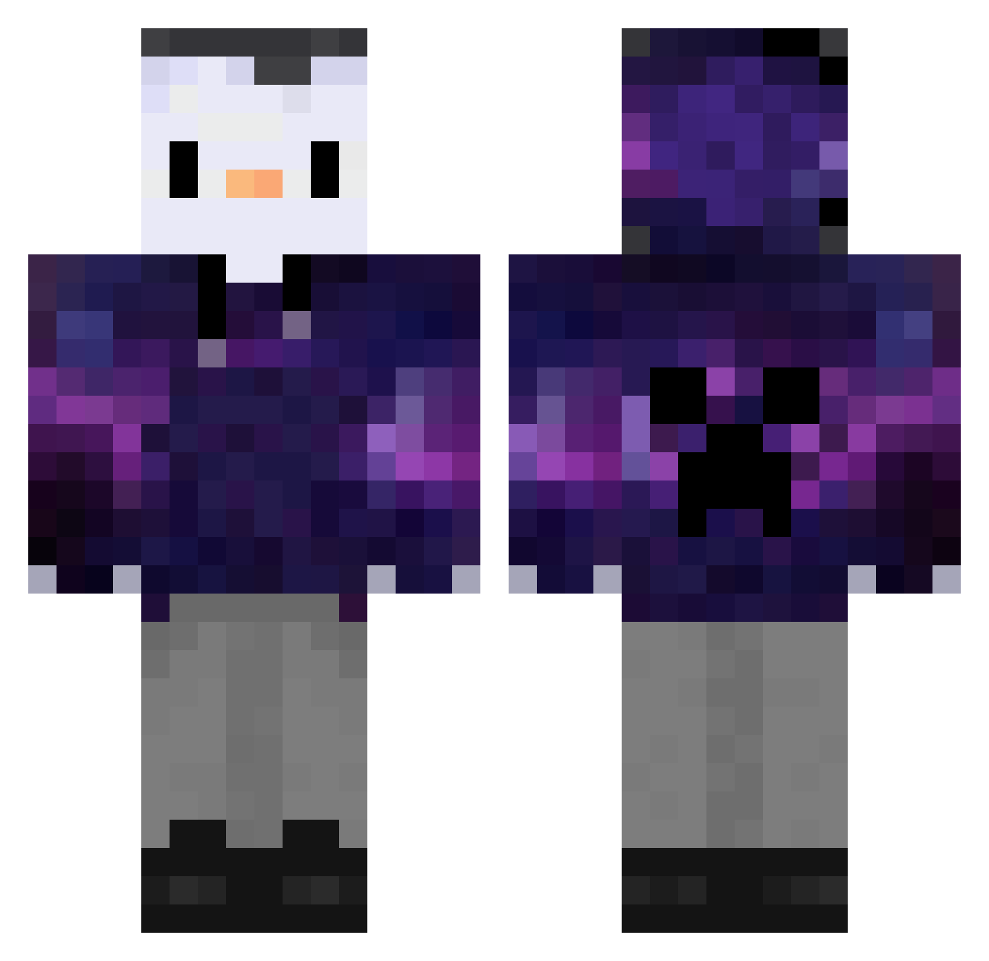 Benjamil_ Minecraft skin, front and back view
