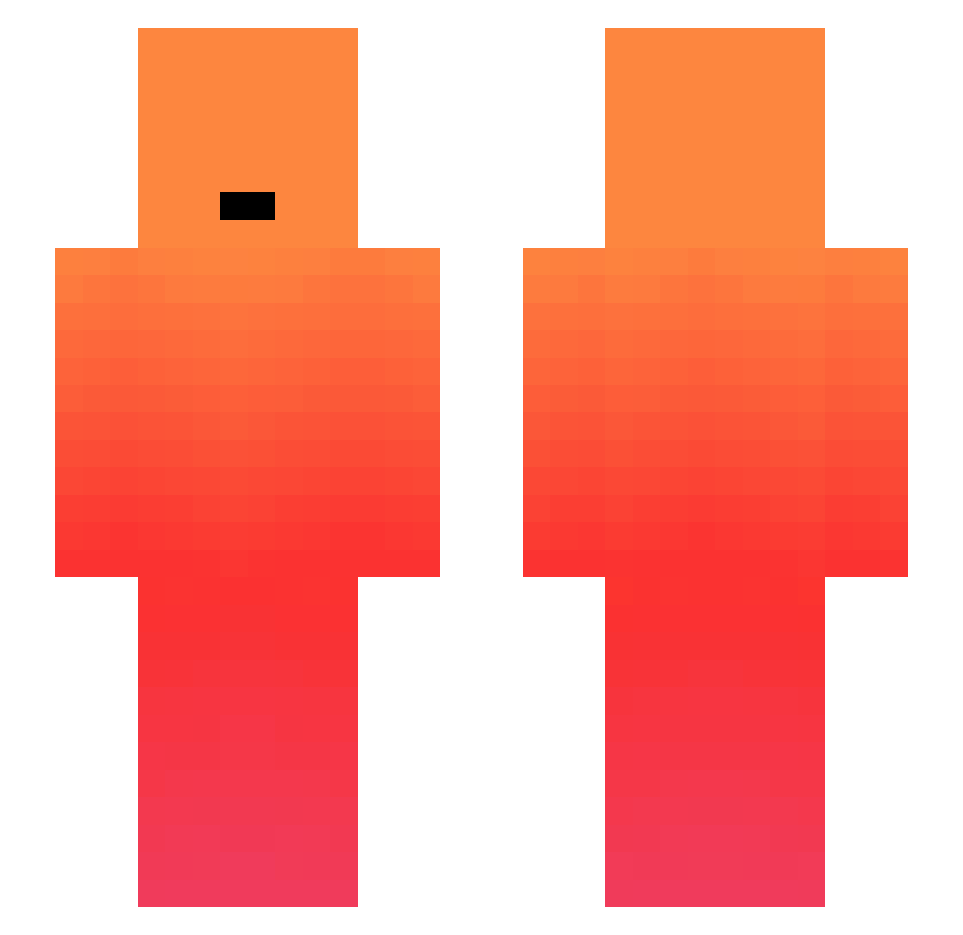 sxySlush Minecraft skin, front and back view