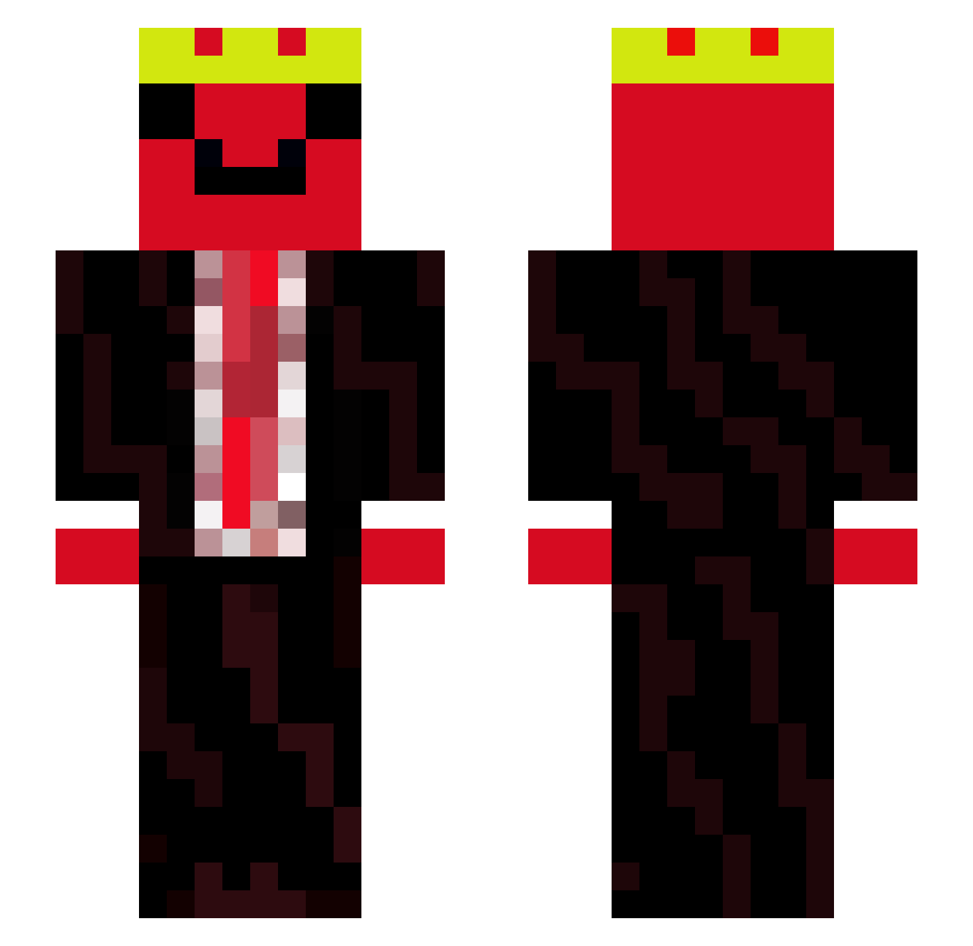 Wackelkopp Minecraft skin, front and back view