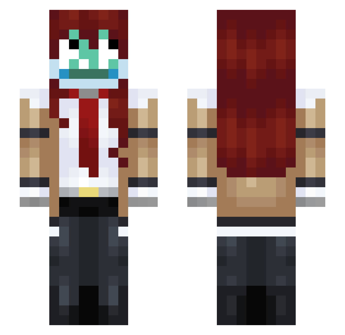 buthin Minecraft skin, front and back view