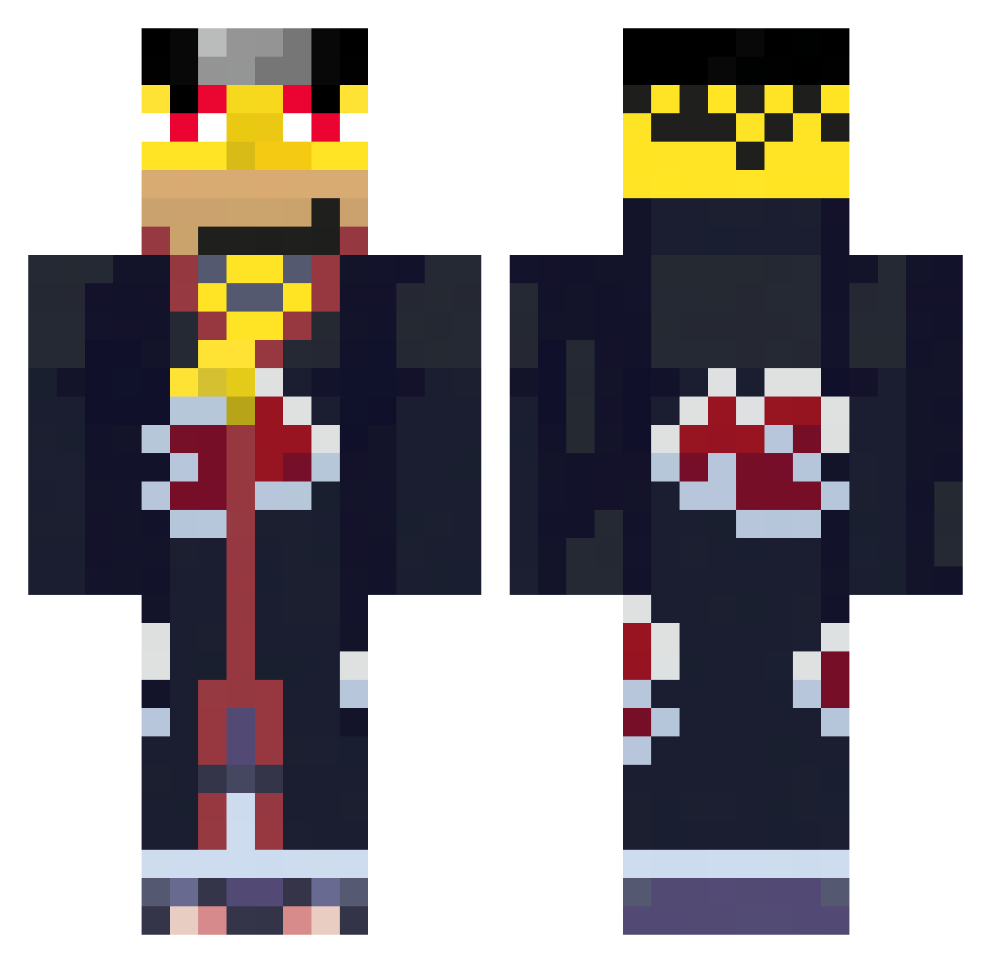 Porzell Minecraft skin, front and back view