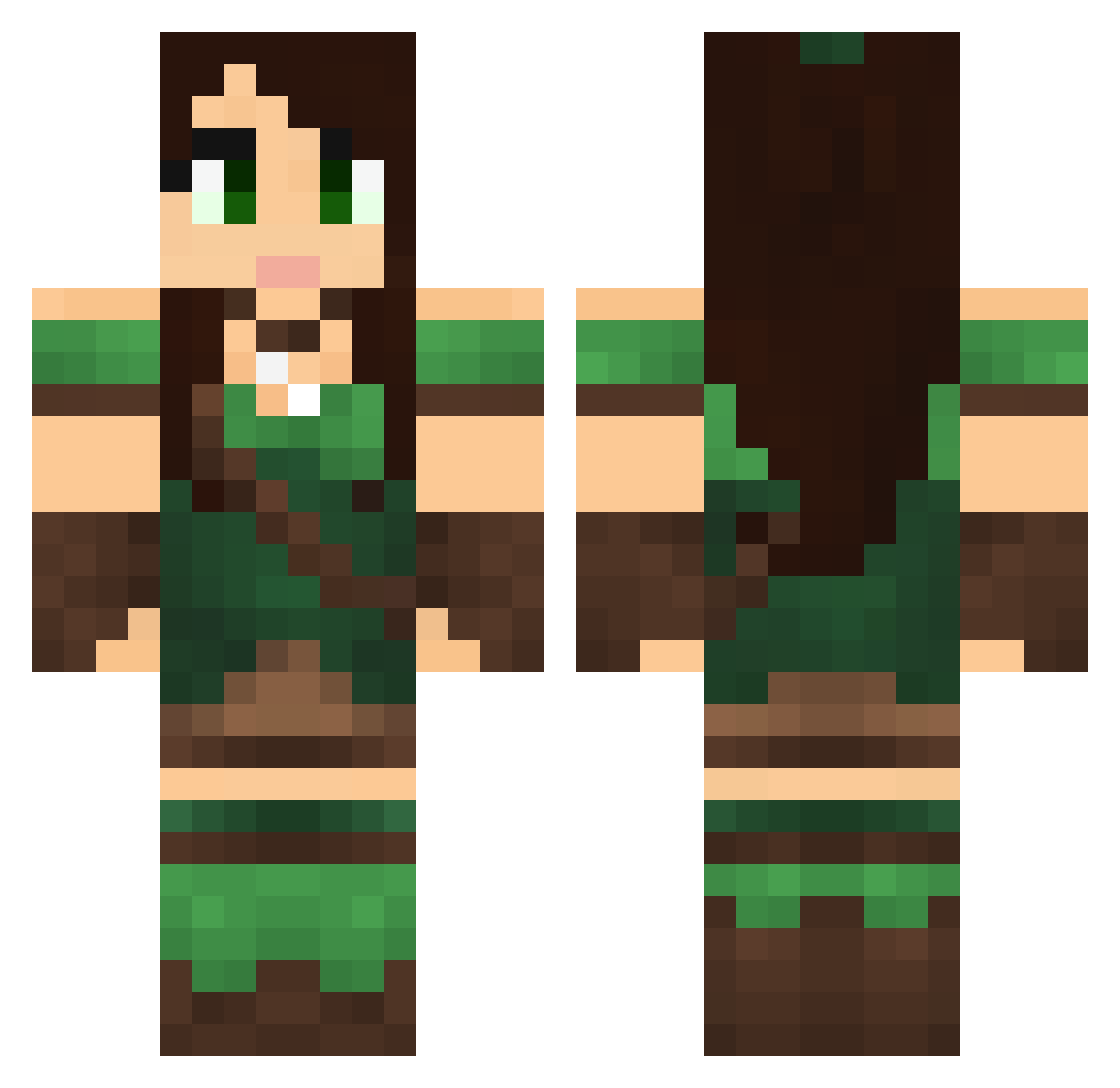 Jacquie Minecraft skin, front and back view