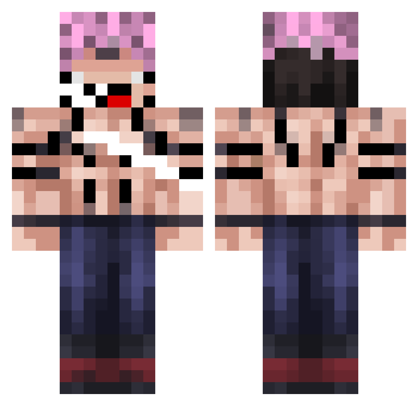 a_mha_mutin Minecraft skin, front and back view