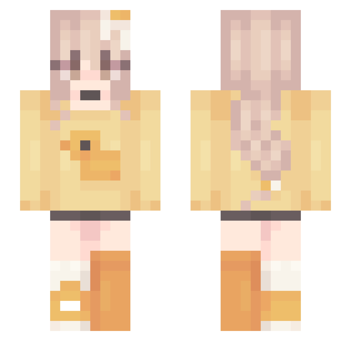 Cyuson Minecraft skin, front and back view