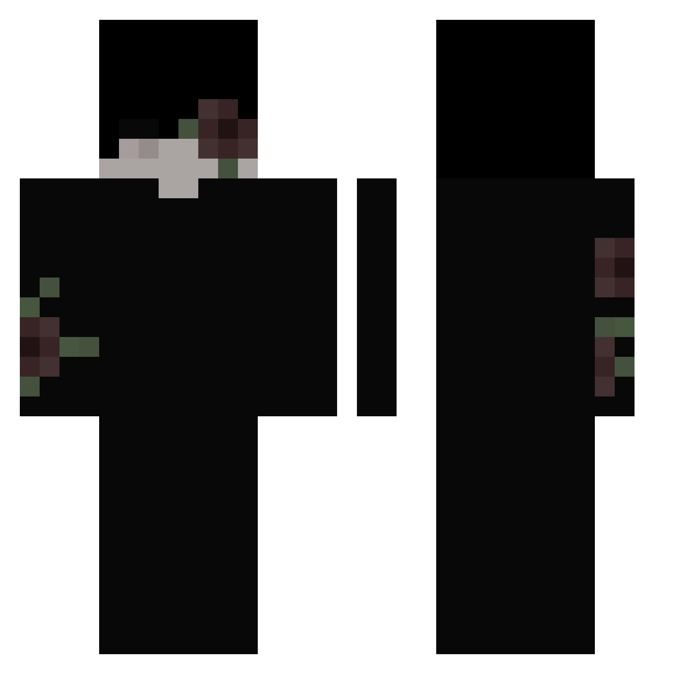 uSiix Minecraft skin, front and back view