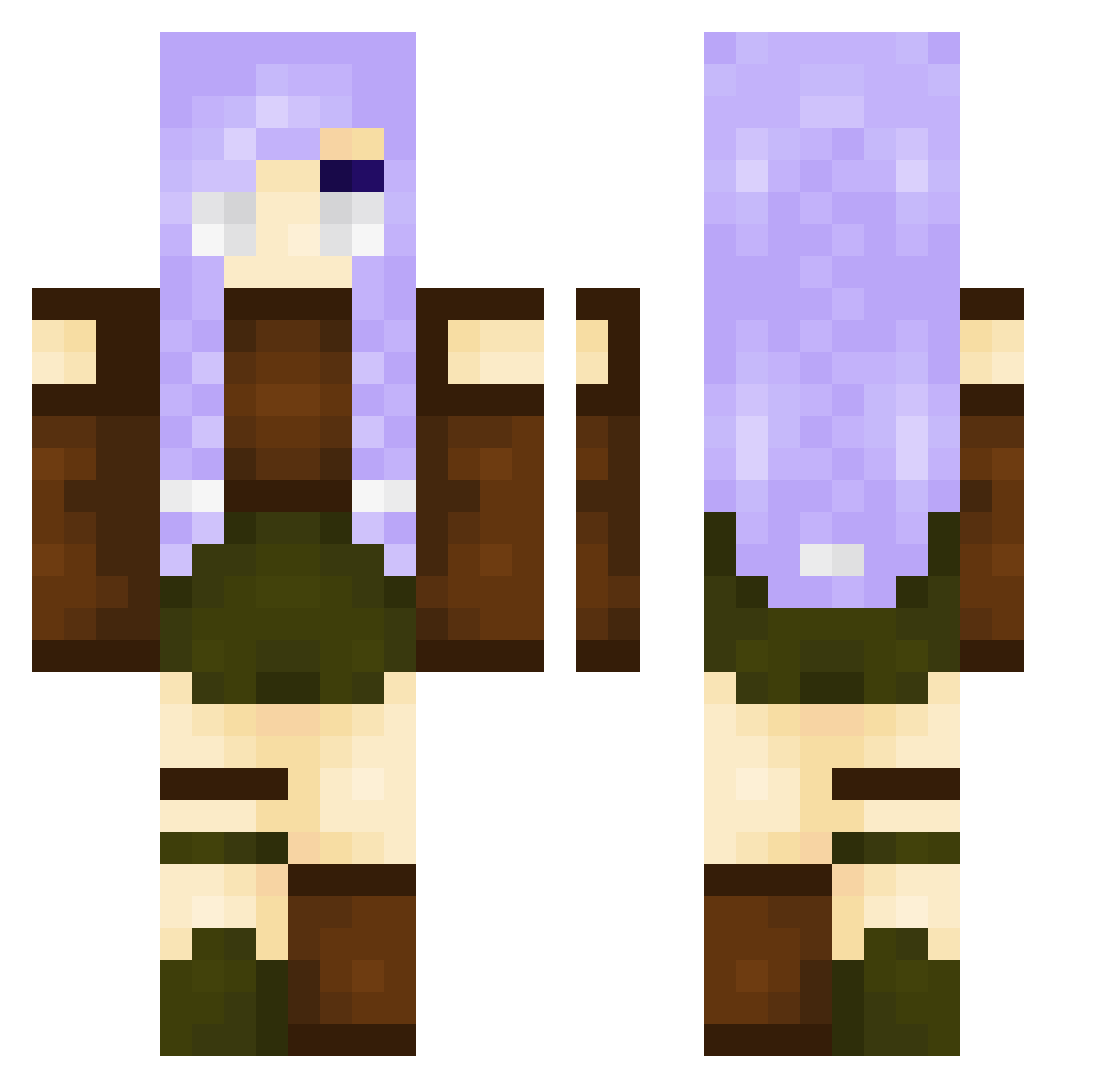luce_s4n Minecraft skin, front and back view