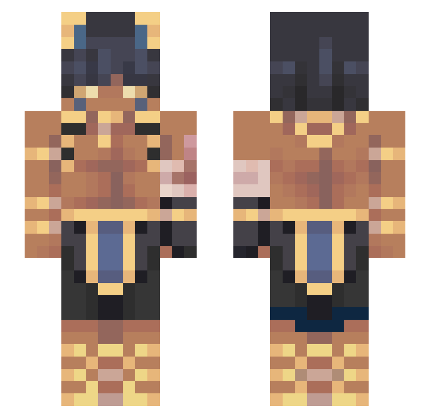 UsernameOFF Minecraft skin, front and back view
