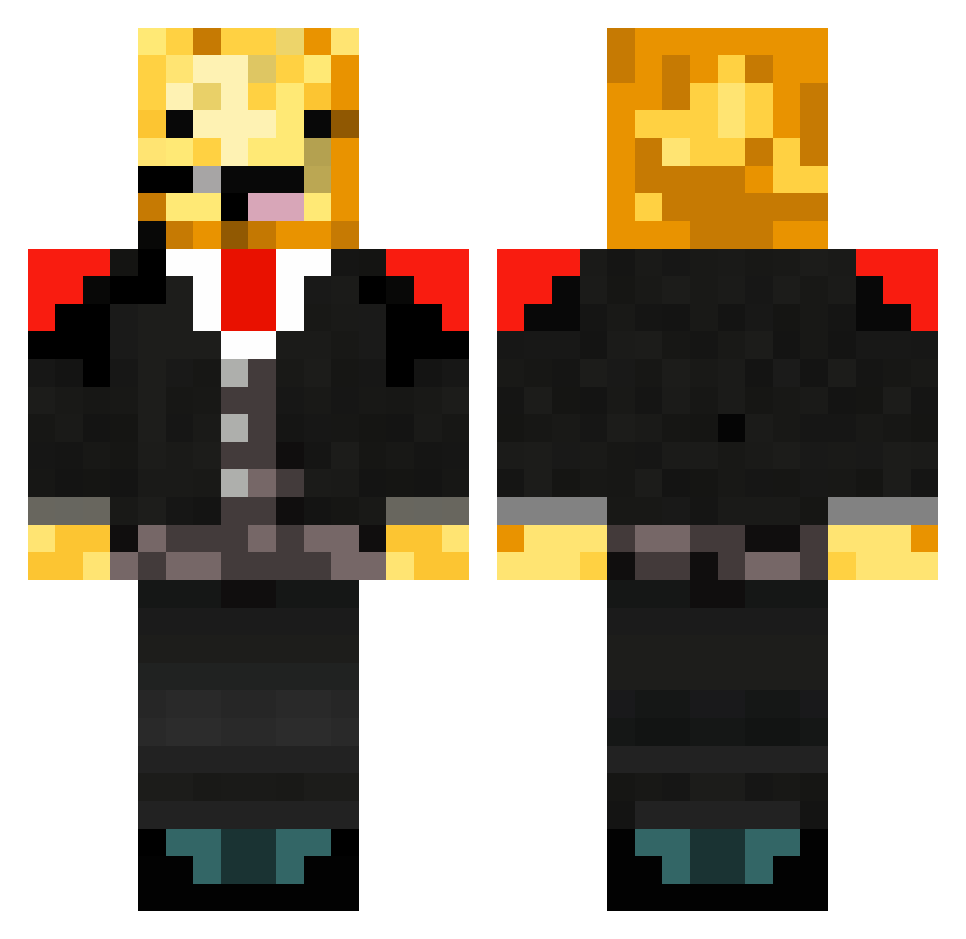 Deviama Minecraft skin, front and back view