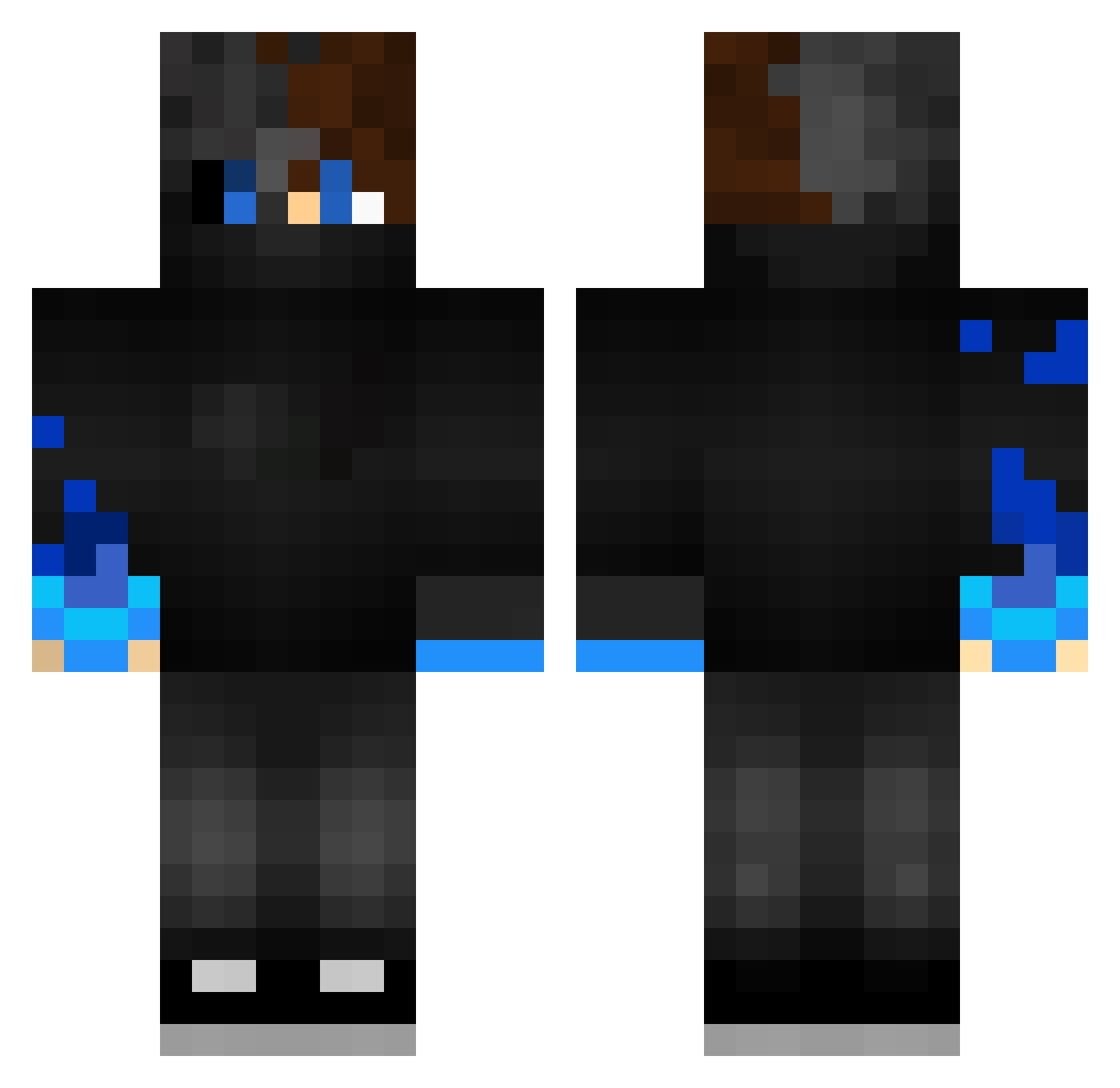 SoyMaurii Minecraft skin, front and back view