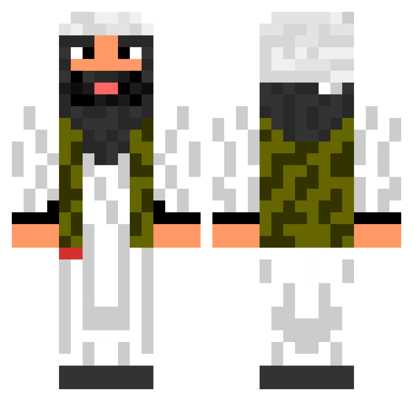 thedonhand Minecraft skin, front and back view