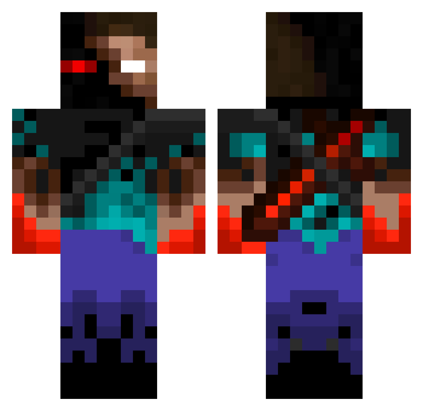 s1s1 Minecraft skin, front and back view