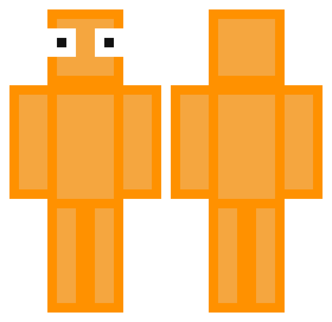 Wicht21 Minecraft skin, front and back view