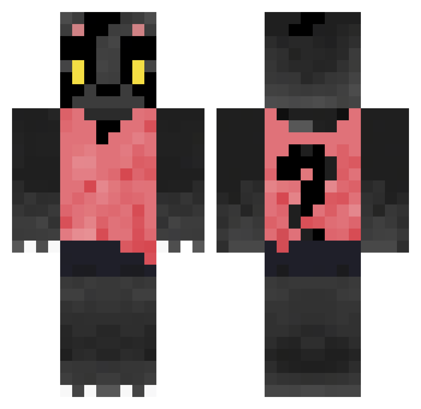 Sora Minecraft skin, front and back view
