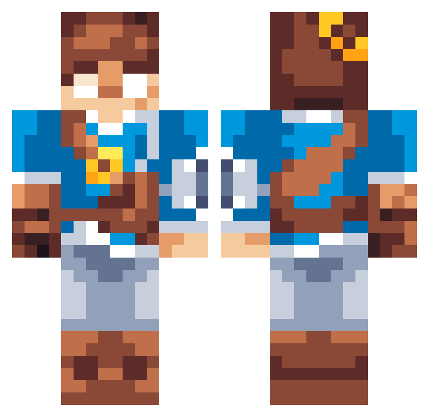 HT07 Minecraft skin, front and back view