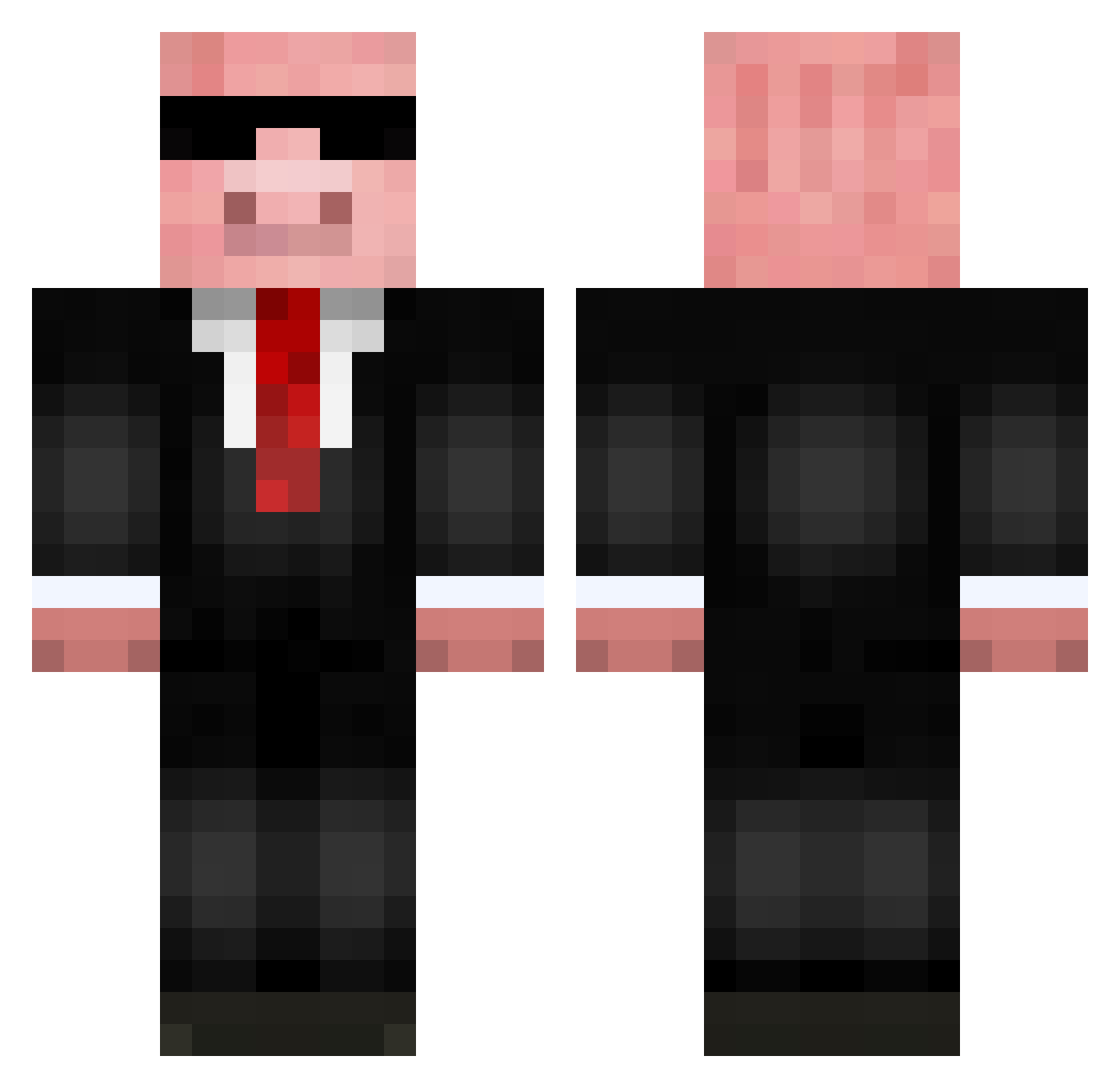 snore Minecraft skin, front and back view