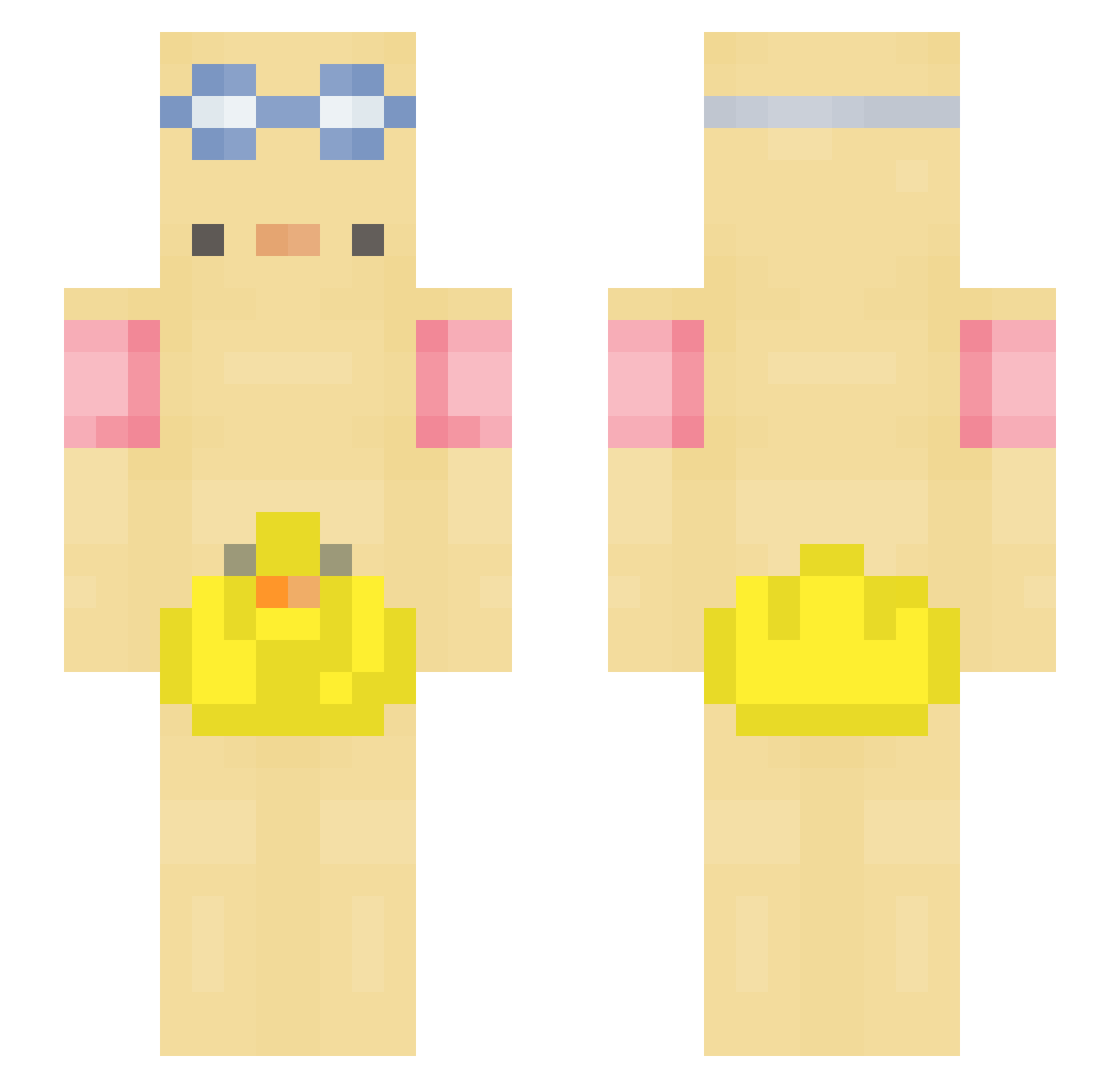 LiveMetMarrit Minecraft skin, front and back view
