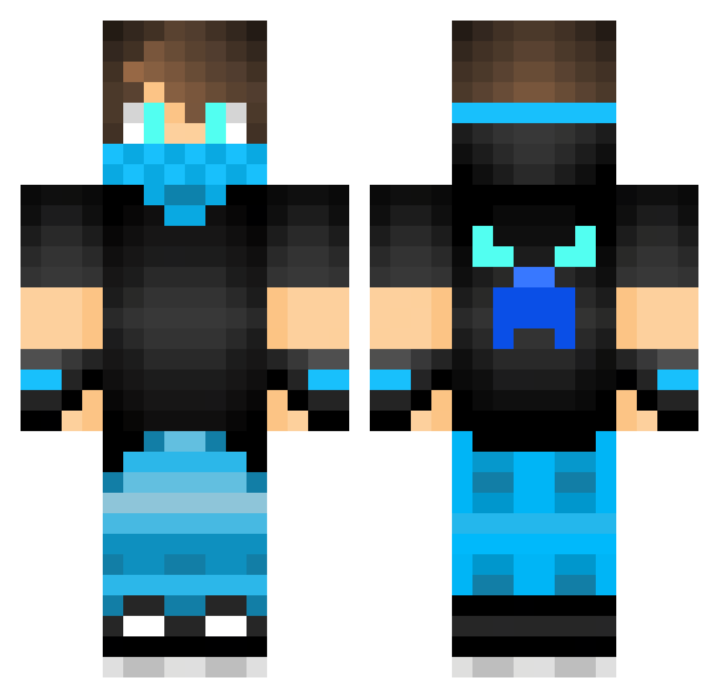 WilliamProX100 Minecraft skin, front and back view
