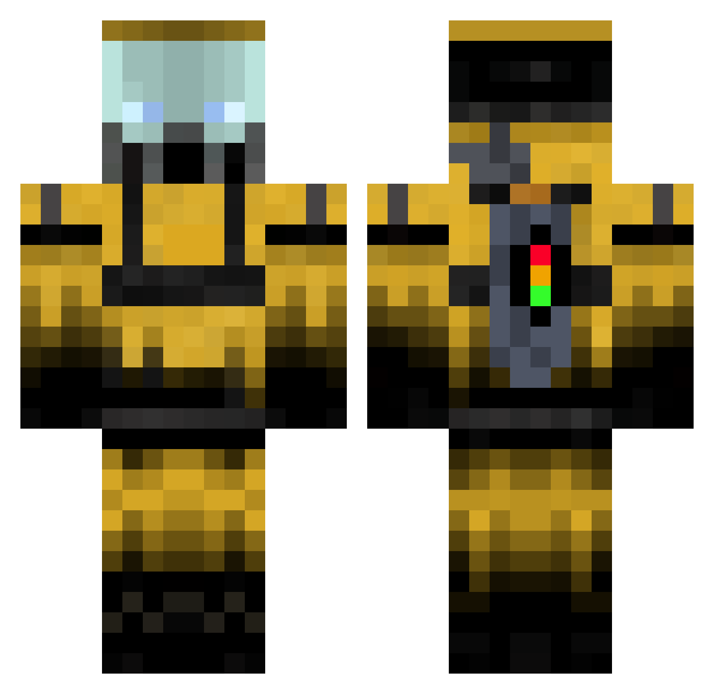 Sporulation Minecraft skin, front and back view