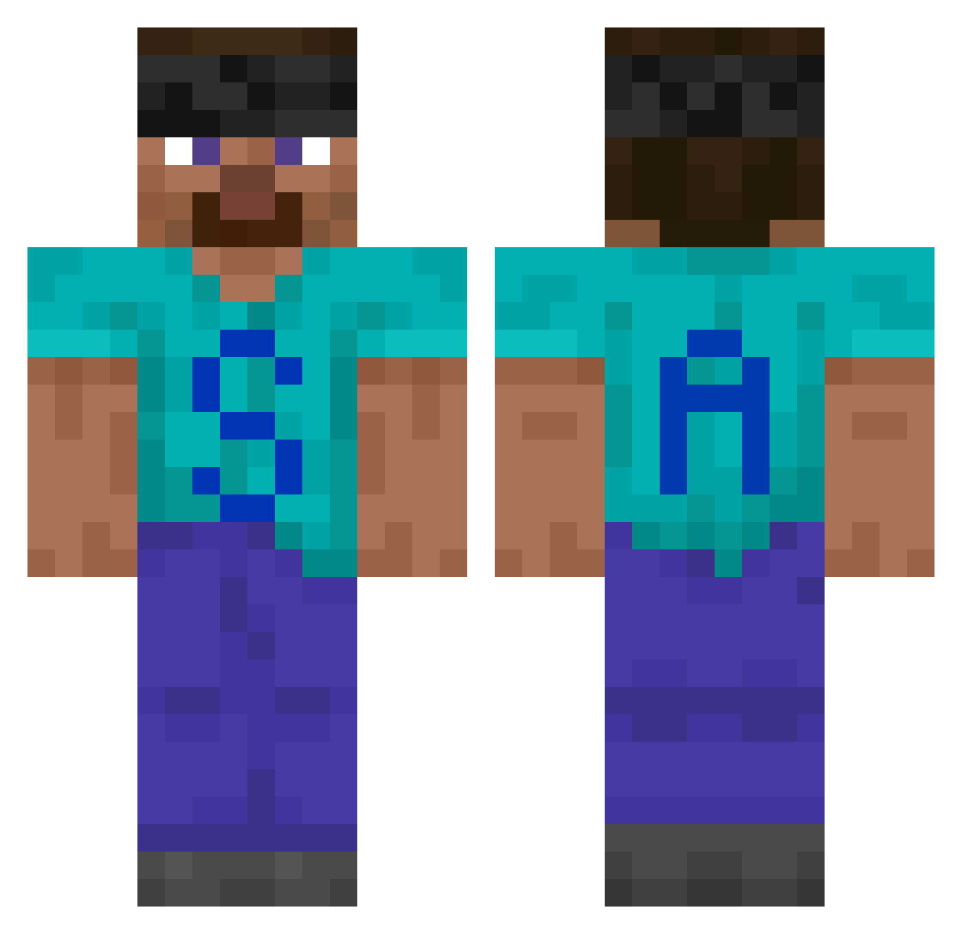 Saysoh Minecraft skin, front and back view