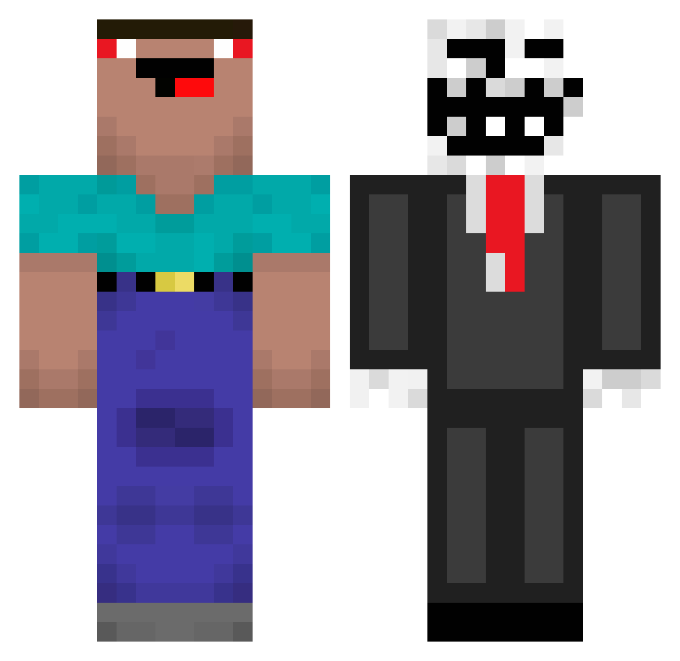 VagCream Minecraft skin, front and back view