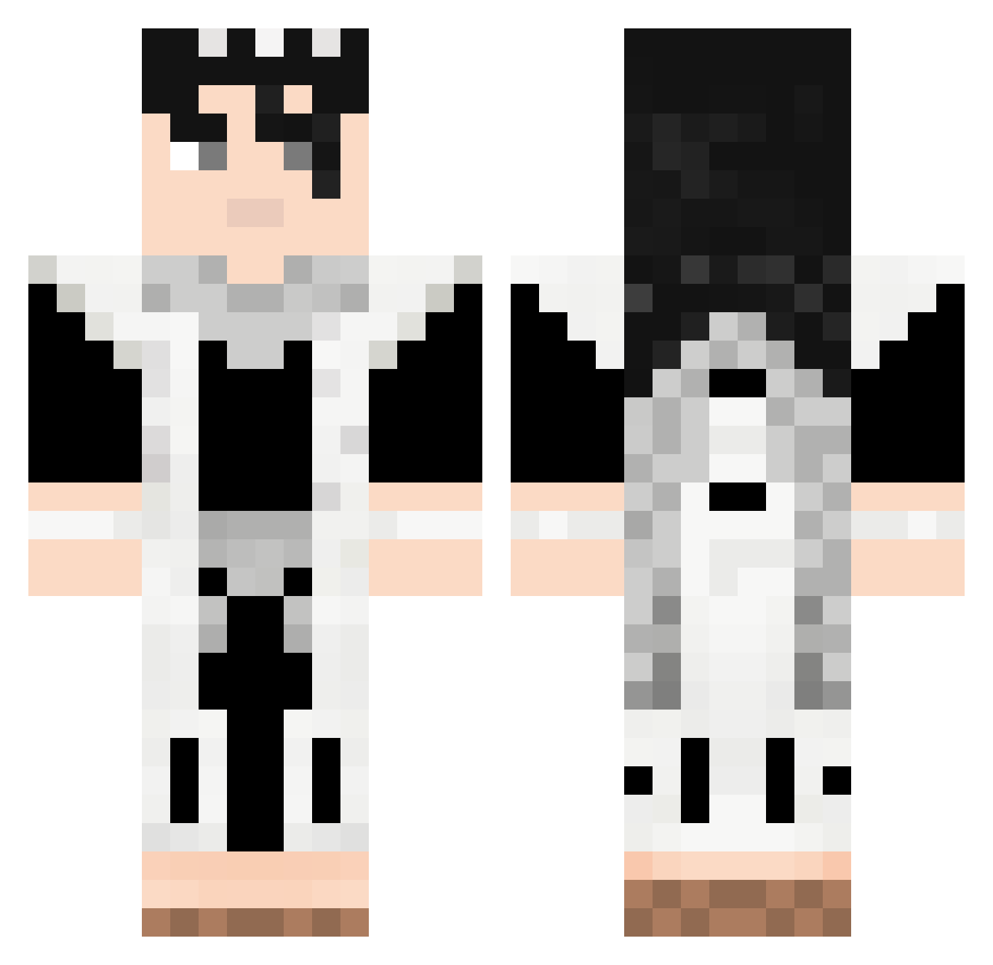 NotForver Minecraft skin, front and back view
