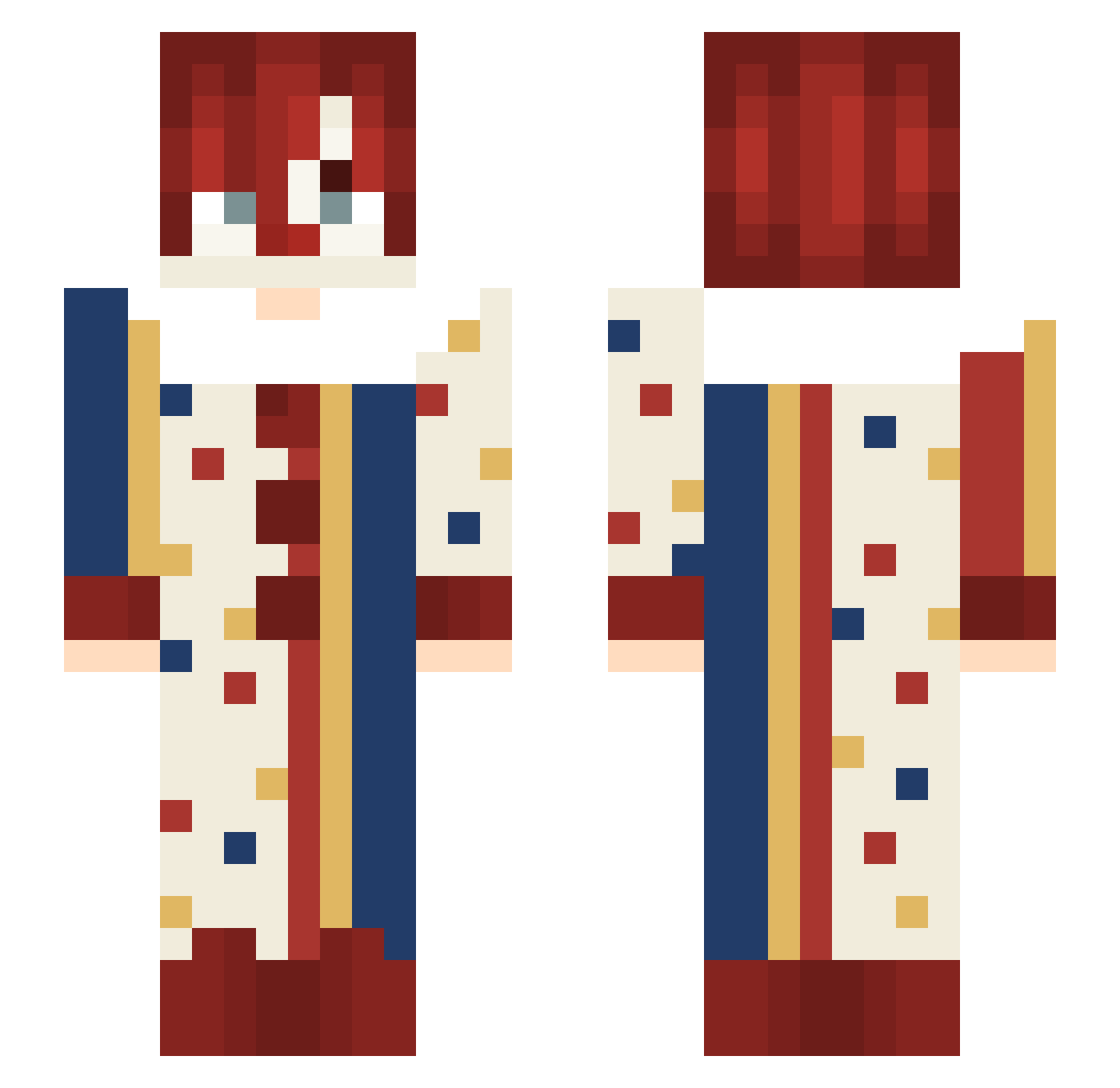 cloudjpg Minecraft skin, front and back view