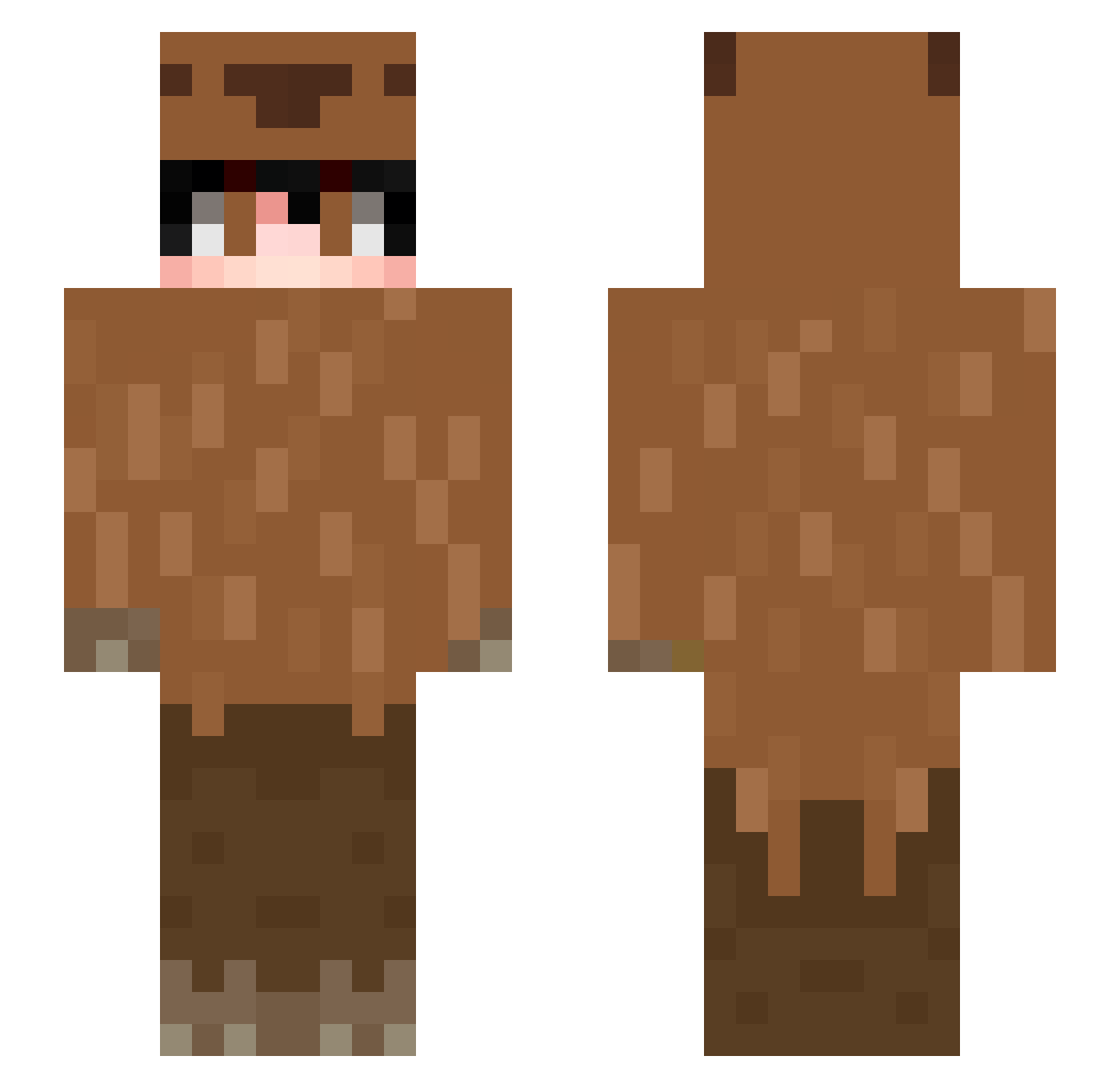 Maacaaroonii Minecraft skin, front and back view