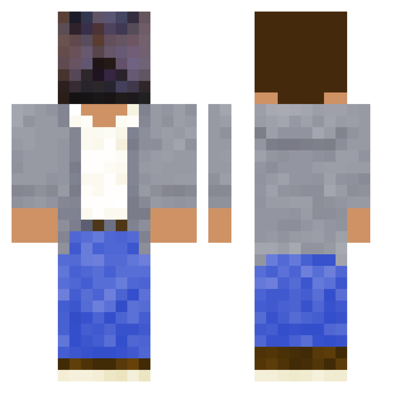 xTWR3CKSx Minecraft skin, front and back view