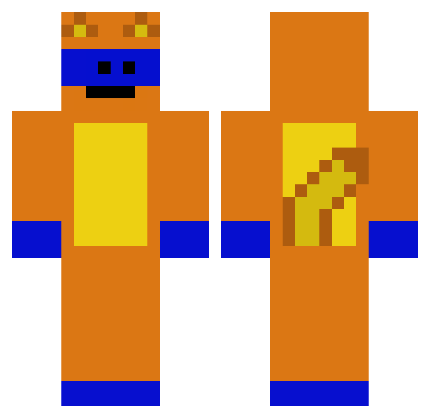 Mikitronix Minecraft skin, front and back view