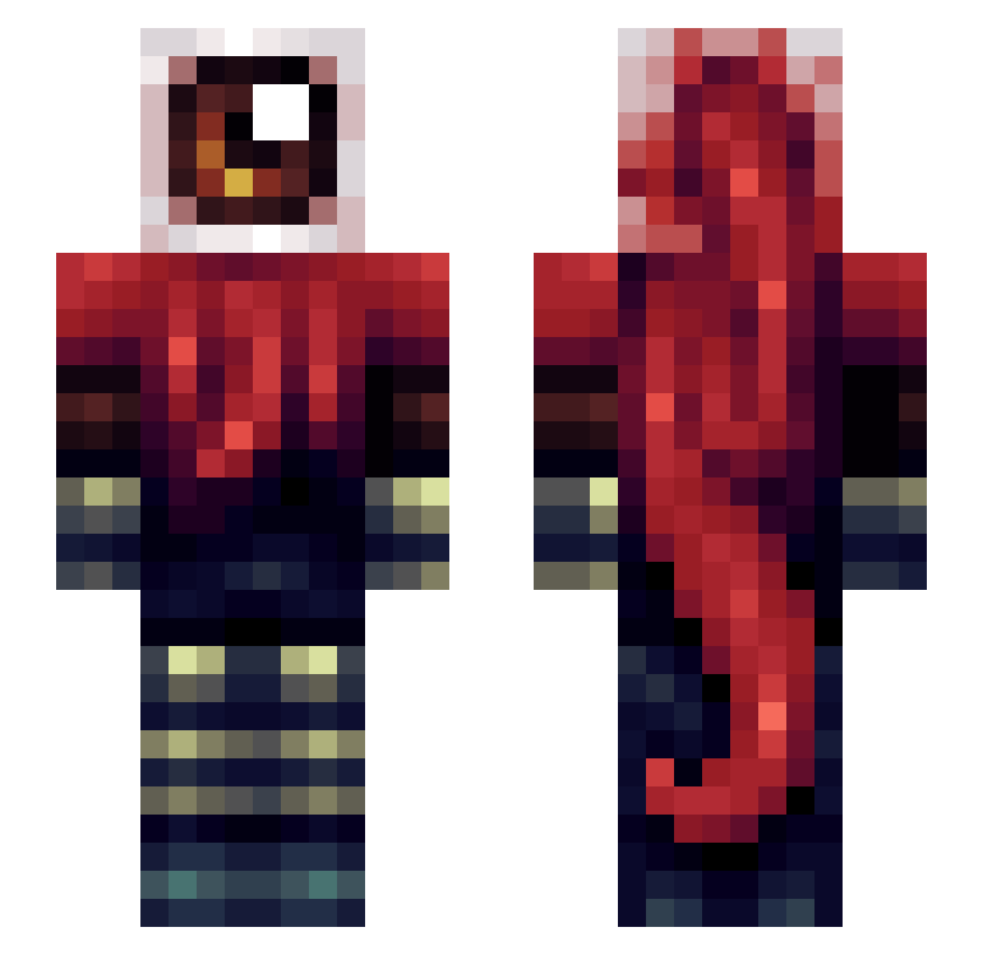 TheoLebowski Minecraft skin, front and back view