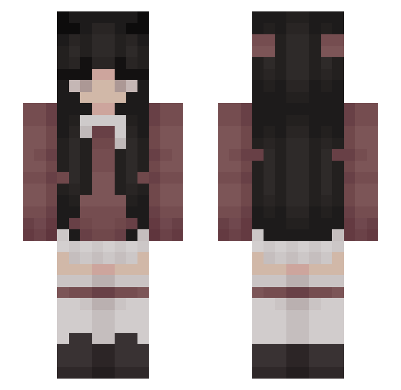 rinaachu Minecraft skin, front and back view