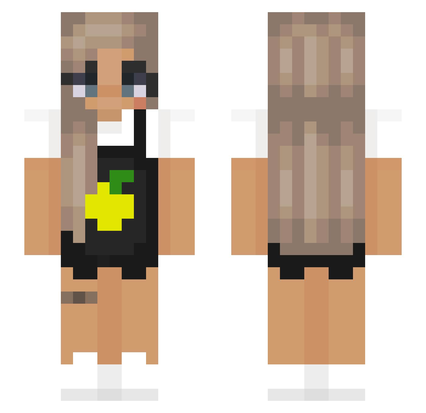 Atherea Minecraft skin, front and back view