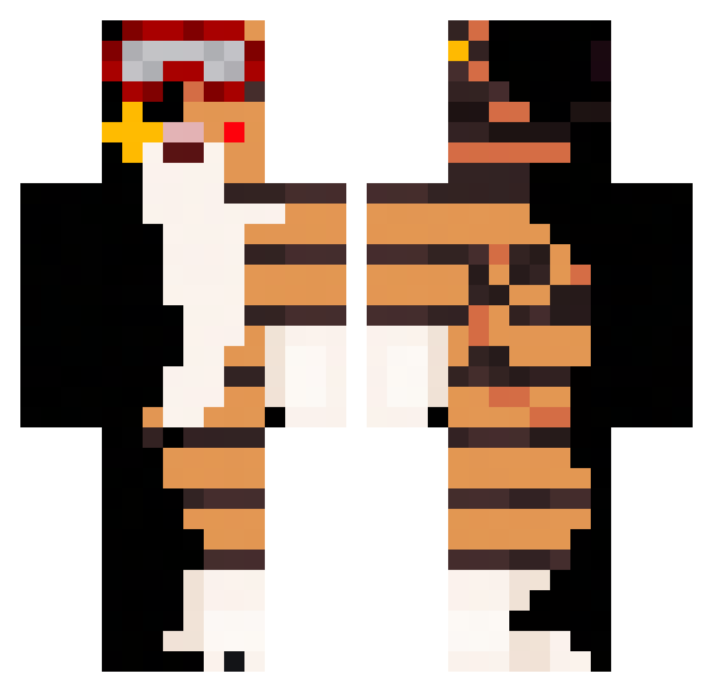 rxiine Minecraft skin, front and back view