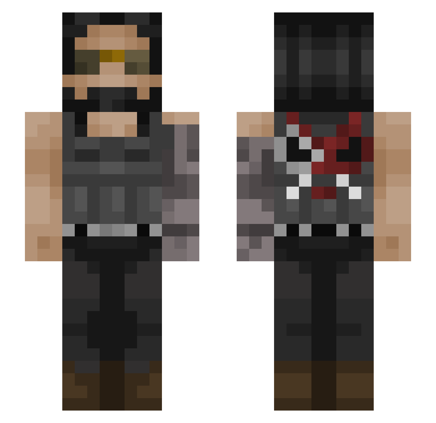 phNx48 Minecraft skin, front and back view