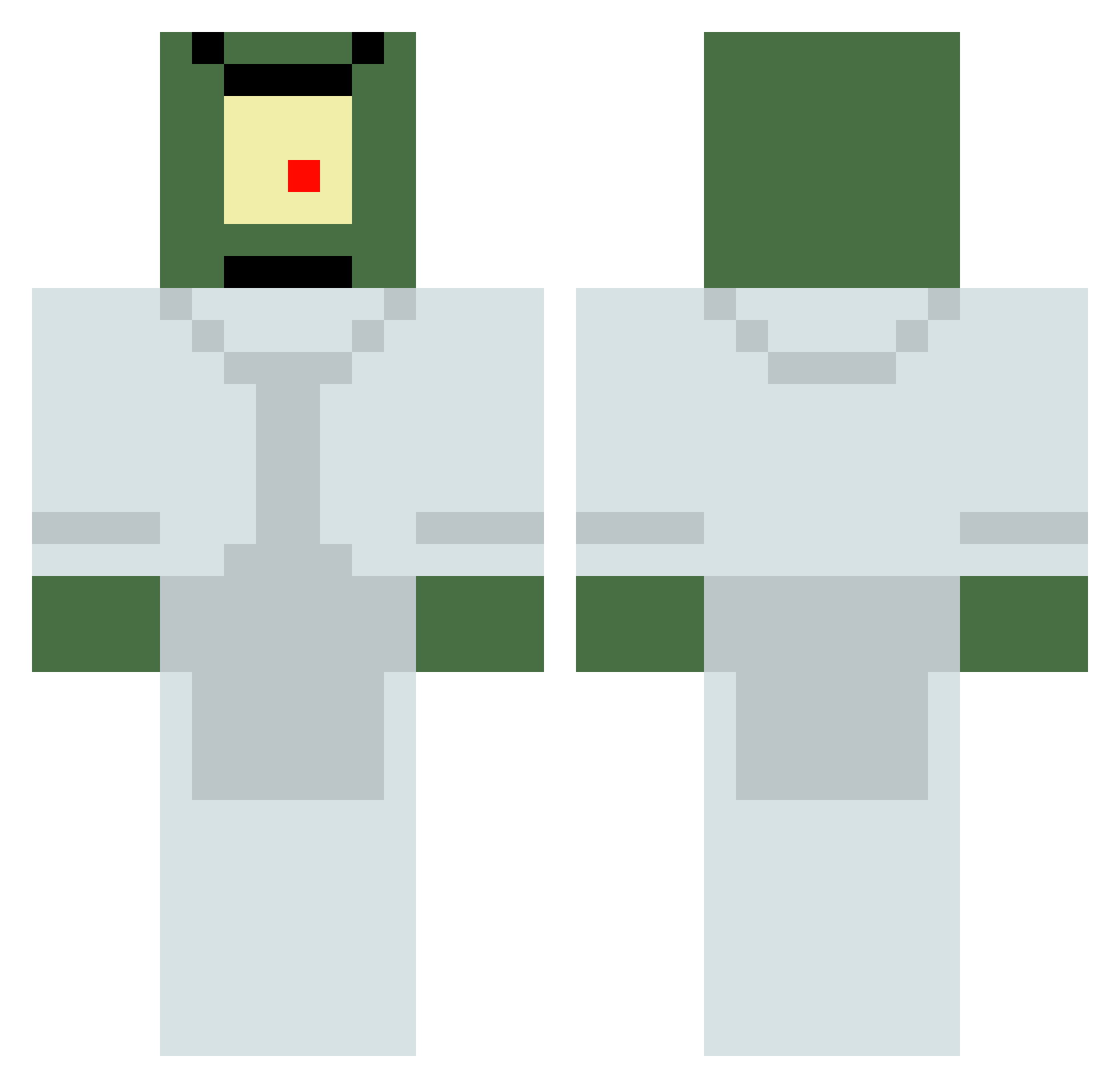 Souldwarf Minecraft skin, front and back view
