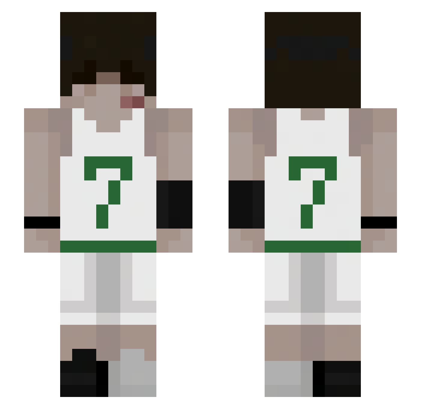 Shebaba Minecraft skin, front and back view