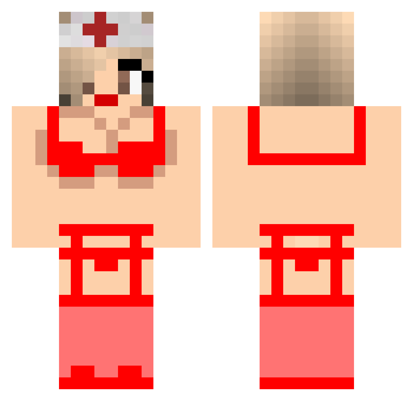 Ballmate Minecraft skin, front and back view