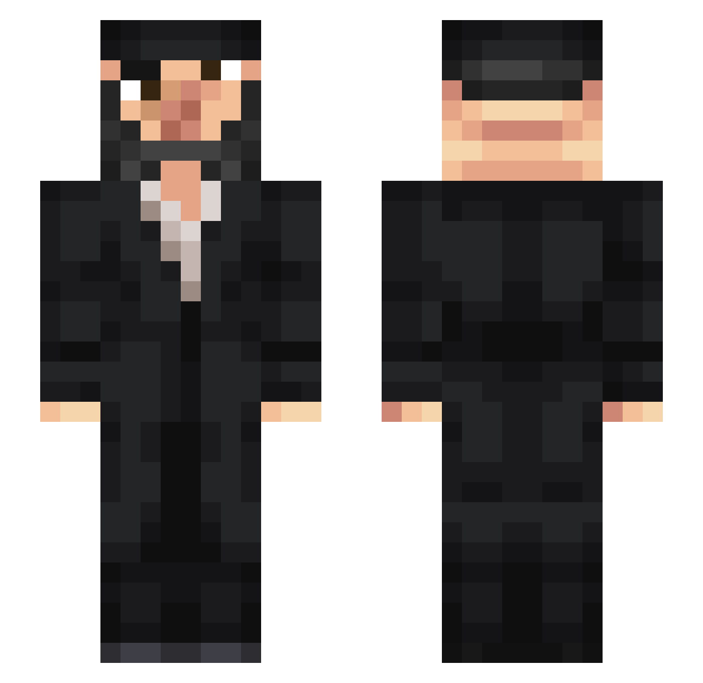 Expatriates Minecraft skin, front and back view
