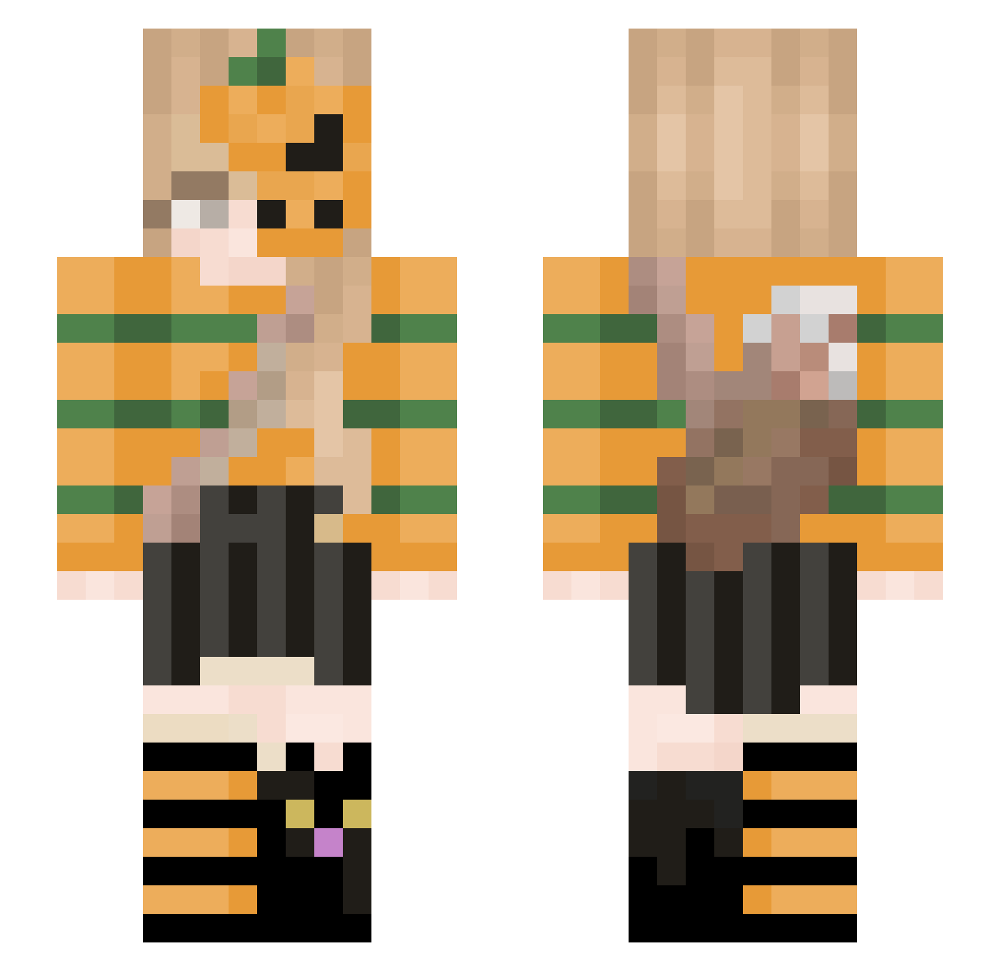 Tantalize Minecraft skin, front and back view
