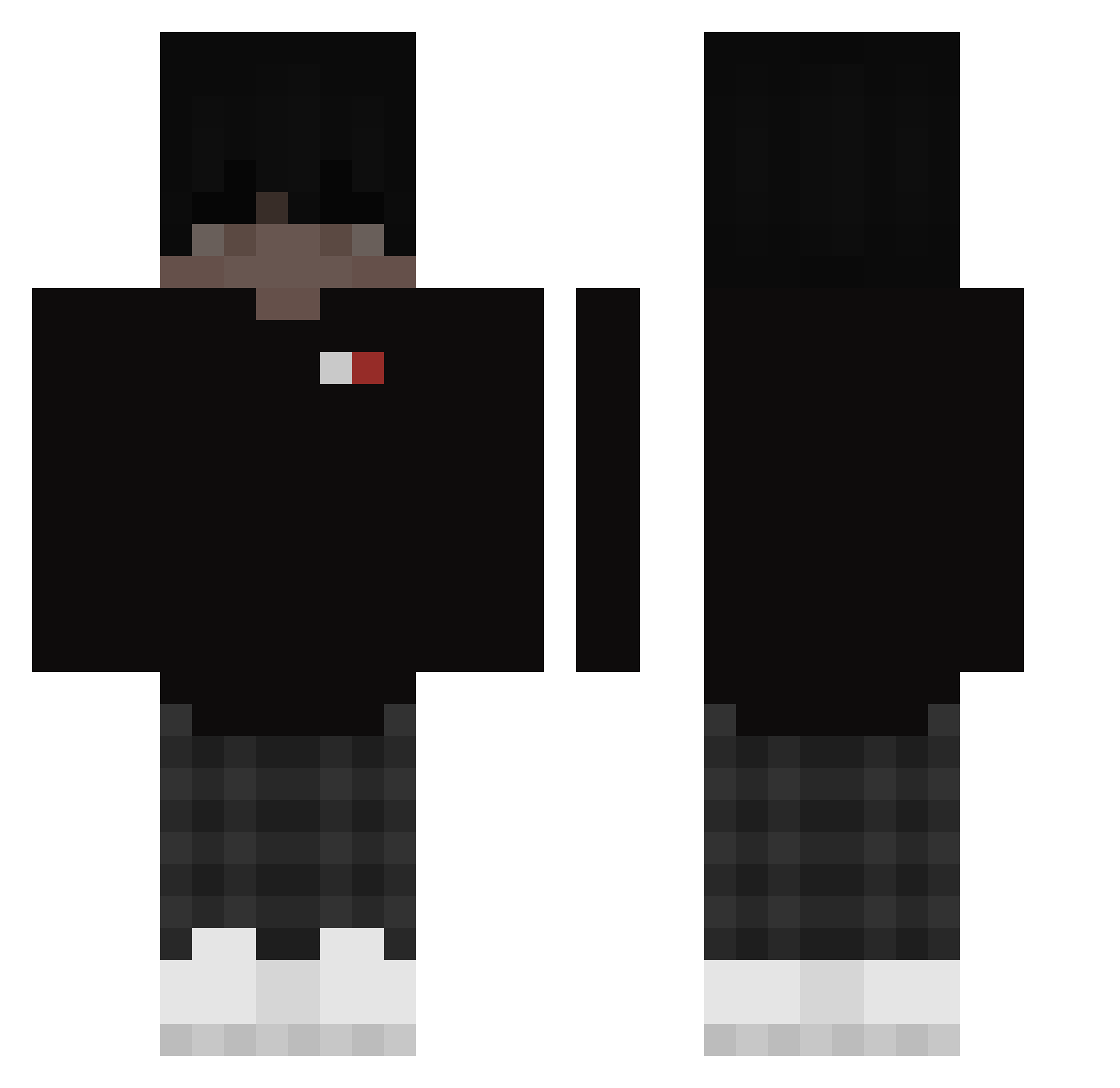 Revelure Minecraft skin, front and back view