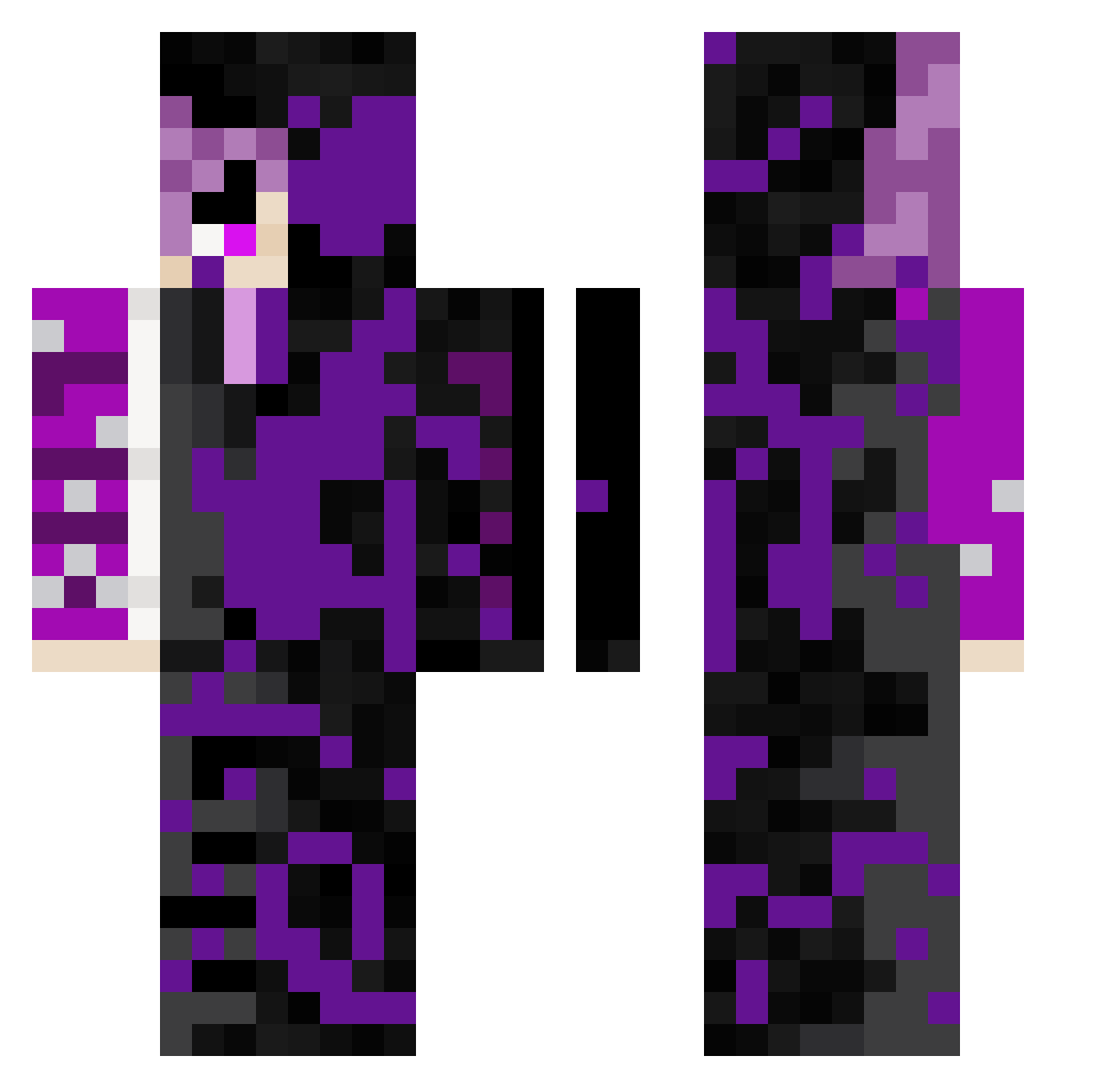 TrustyBuffalo72 Minecraft skin, front and back view