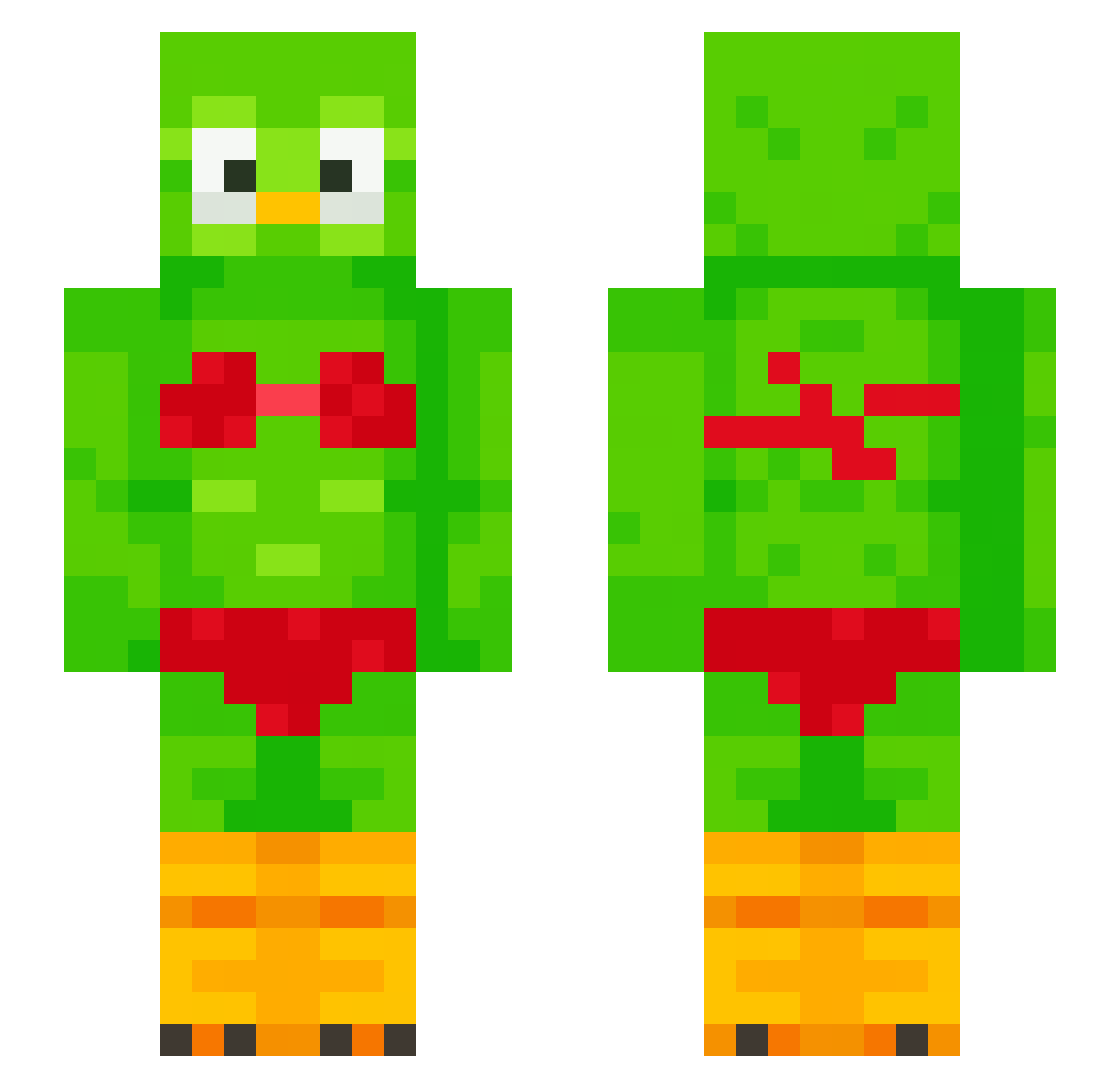 sauaki Minecraft skin, front and back view
