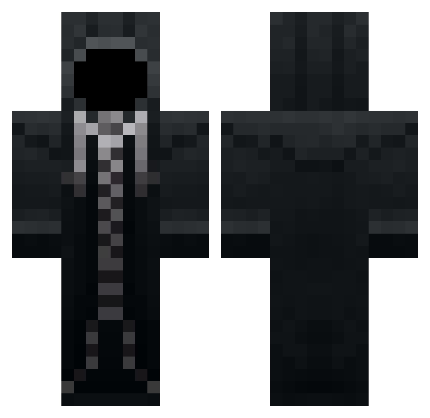 Xenoishere Minecraft skin, front and back view