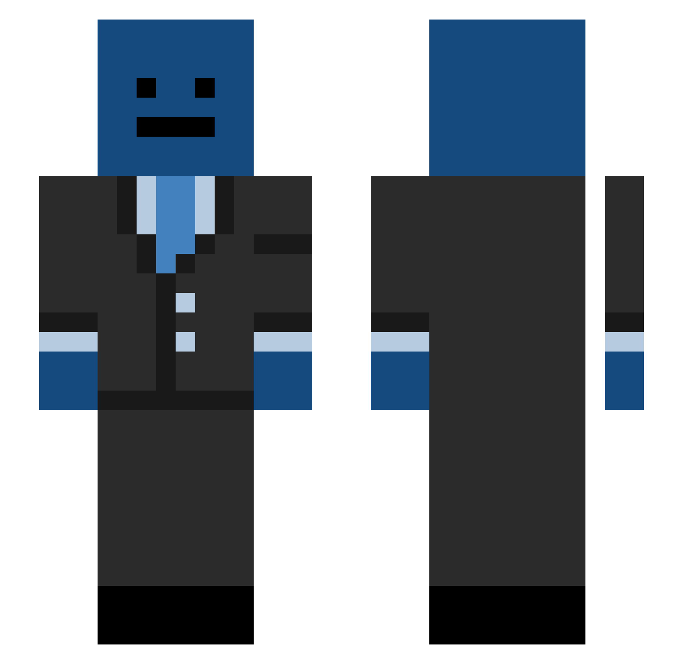 zetam Minecraft skin, front and back view